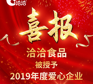 洽洽食品被首都保健营养美食学会授予【2019年度爱心美女搞鸡网站】